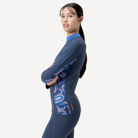 Футболка лайкра Speedo Long Sleeve Rash Top длинный рукав (Женский; M; синий/мультиколор)